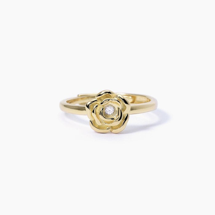 Anello dorato con rosa LA VIE EN ROSE