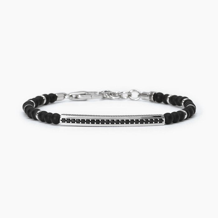 Bracciale con sfere in agata nera STONE CLUB