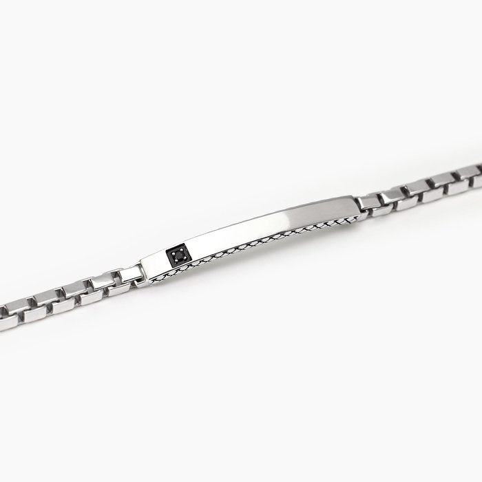 Bracciale in argento con piastra centrale BENIAMINO