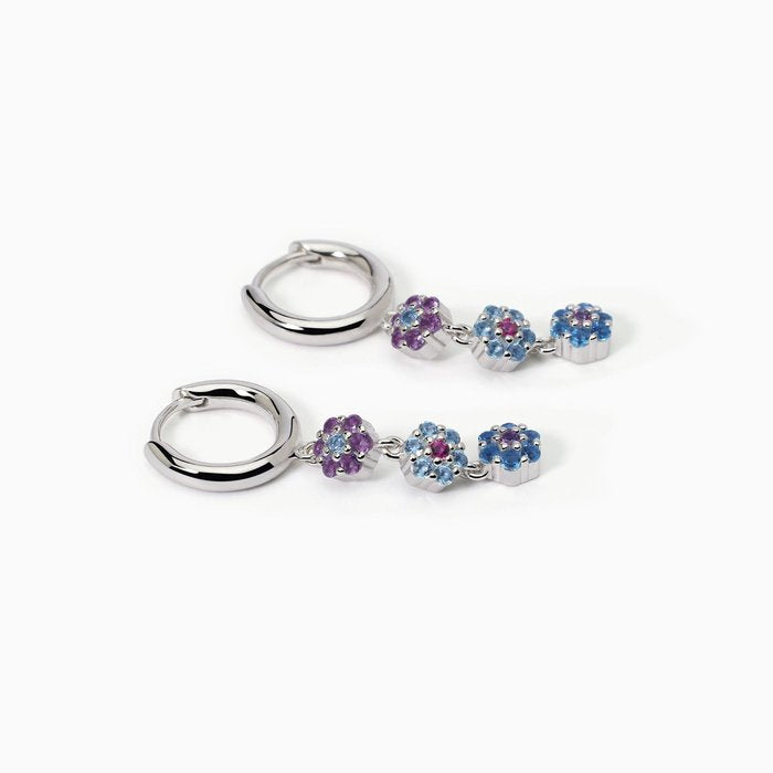 Orecchini in argento con pendenti a forma di fiore FIOR FIORE