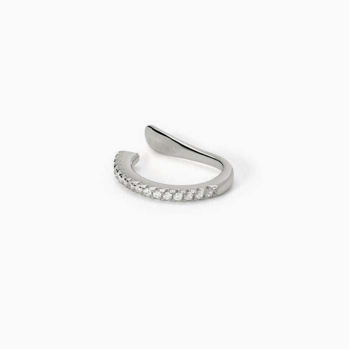 Orecchino ear cuff con zirconi bianchi incastonati CUFFMANIA