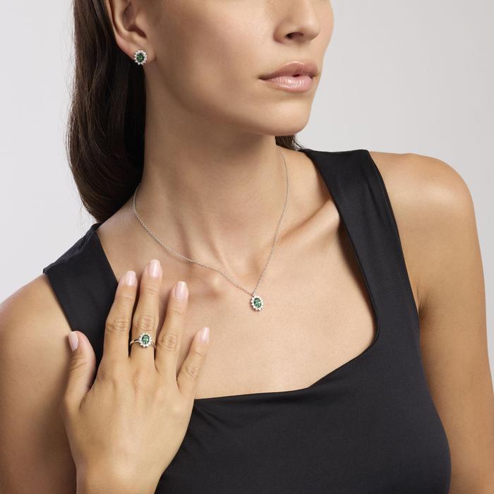 Orecchini in argento con smeraldo sintetico COOL OR RÉTRO?