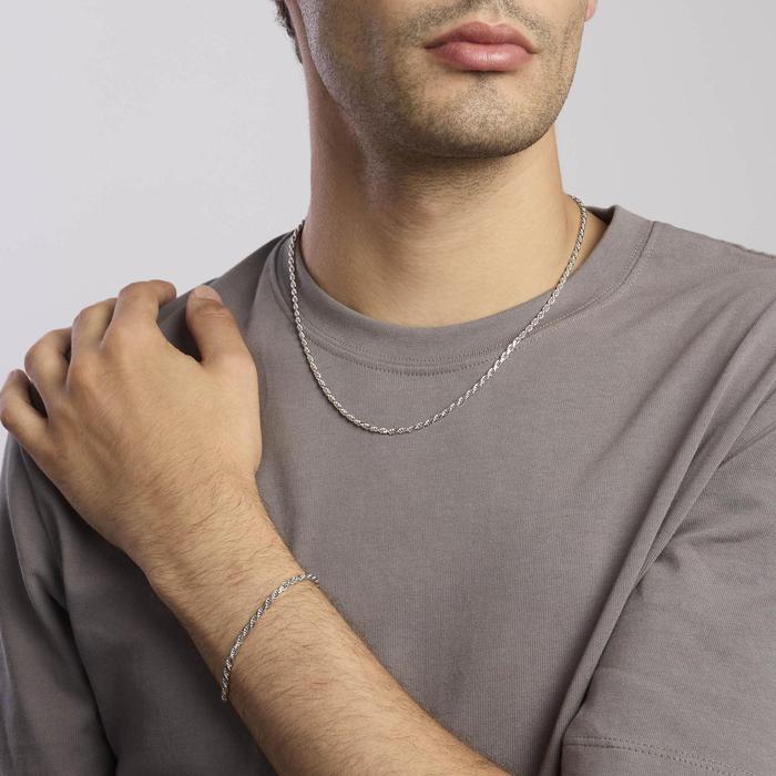 Bracciale in argento con catena corda EVERY DAY