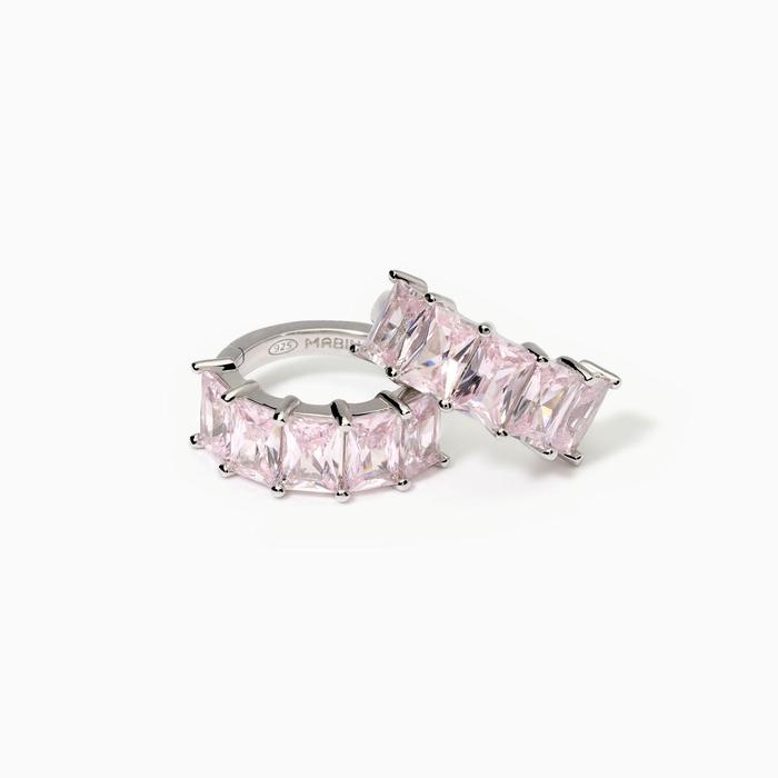 Orecchini in argento con zirconi rosa Valentina