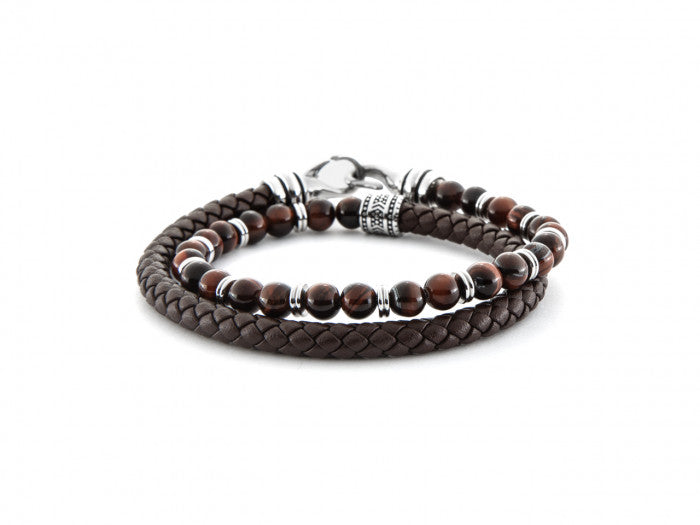 Bracciale pelle marrone
