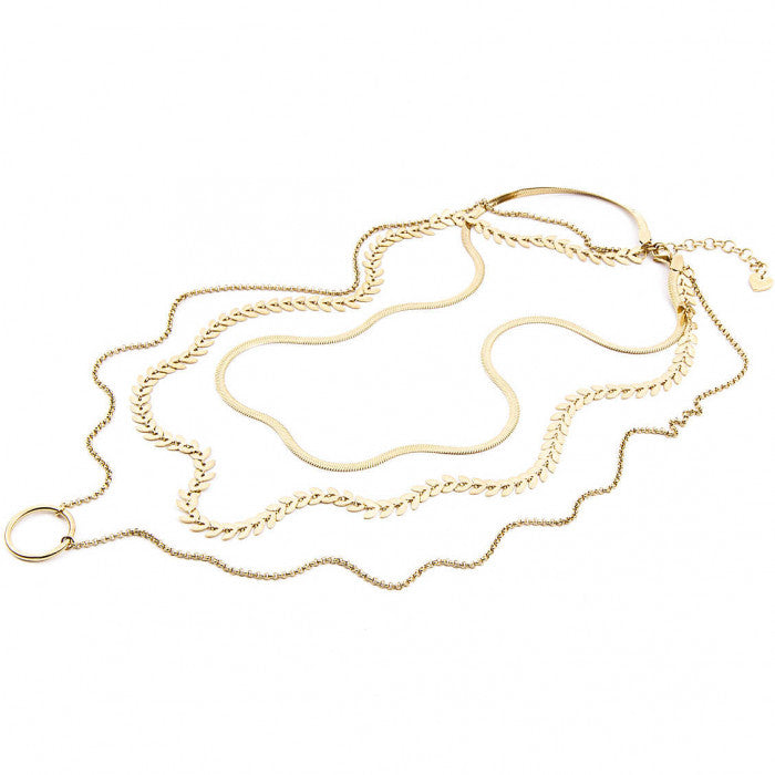 Collana multifili dorata