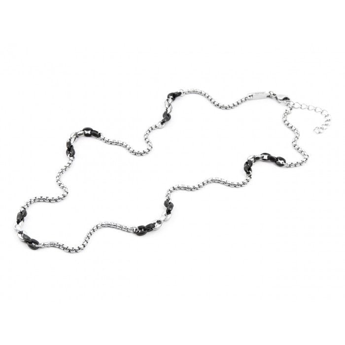Collana bicolore con maglie alternate