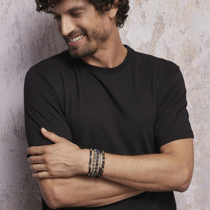 BRACCIALE AGATA E ARGENTO