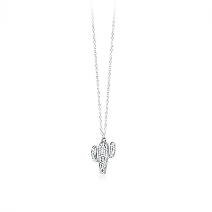 Girocollo pendente cactus zirconi - gioielleriaperdichizzi.it