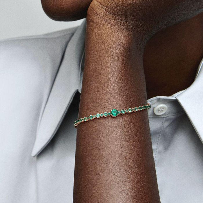 Bracciale Tennis con Pietre Verdi