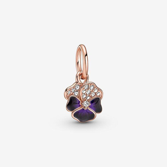 Charm Pendente Viola del Pensiero Luminosa