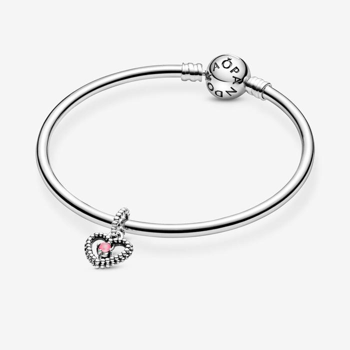 Charm Pendente Cuore Rosa Ottobre