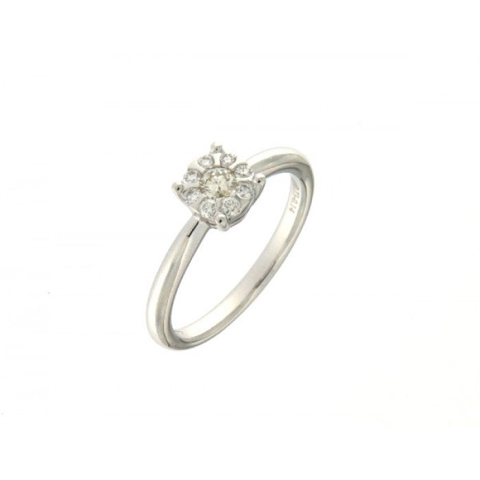 ANELLO SOLITARIO PAVE' BR