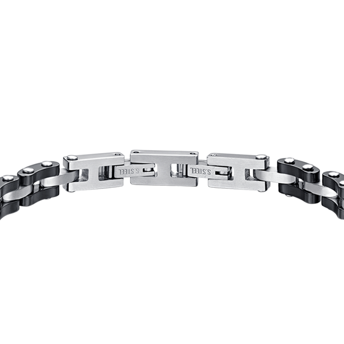 BRACCIALE UOMO IN ACCIAIO CON CERAMICA NERA