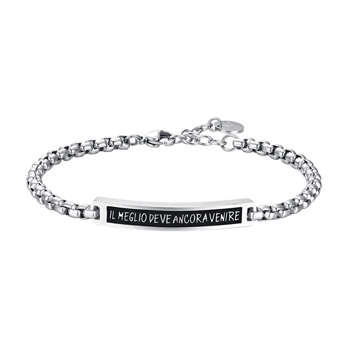 BRACCIALE UOMO IN ACCIAIO PIASTRA IL MEGLIO DEVE ANCORA VENIRE