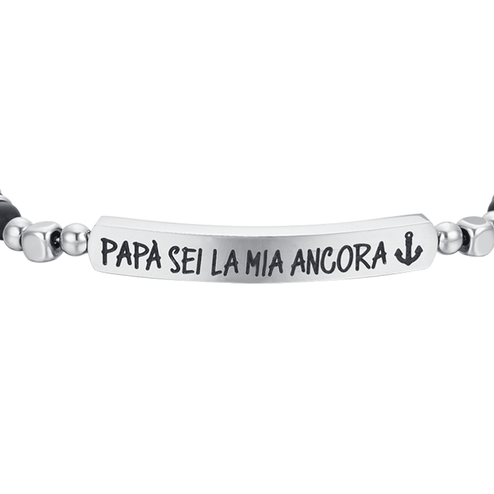 BRACCIALE UOMO IN ACCIAIO PAPA' SEI LA MIA ANCORA