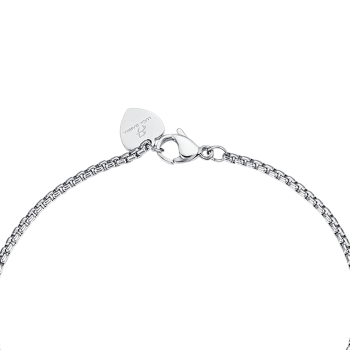 BRACCIALE IN ACCIAIO CON CUORE CON CRISTALLI BIANCHI