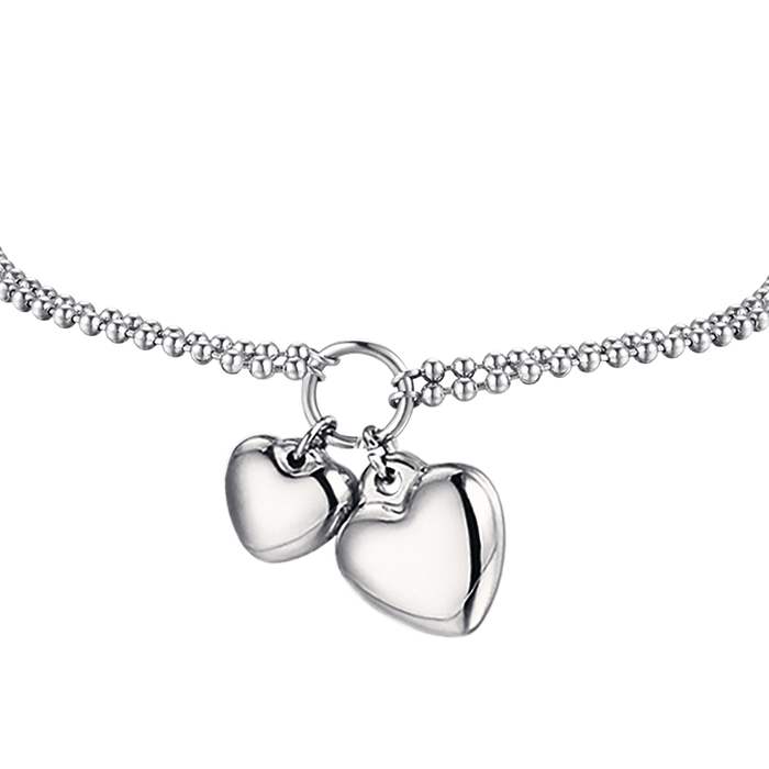 BRACCIALE DONNA IN ACCIAIO IP GOLD CON CUORI DI GRANDEZZE DIVERSE