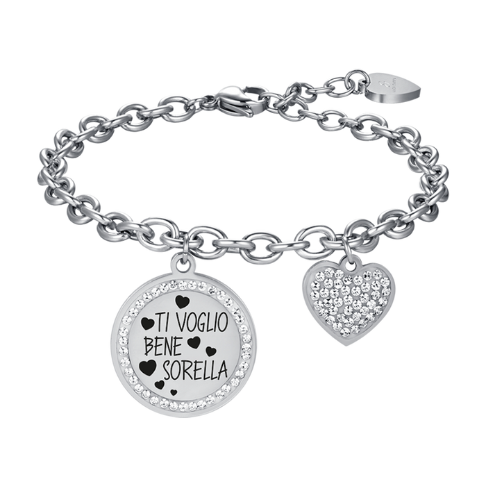 BRACCIALE DONNA IN ACCIAIO TI VOGLIO BENE SORELLA