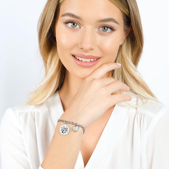 BRACCIALE DONNA IN ACCIAIO TI VOGLIO BENE ZIA