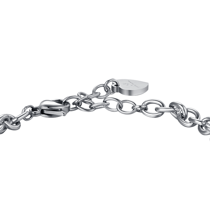BRACCIALE DONNA IN ACCIAIO CON LUCCHETTO CON CRISTALLO BIANCO