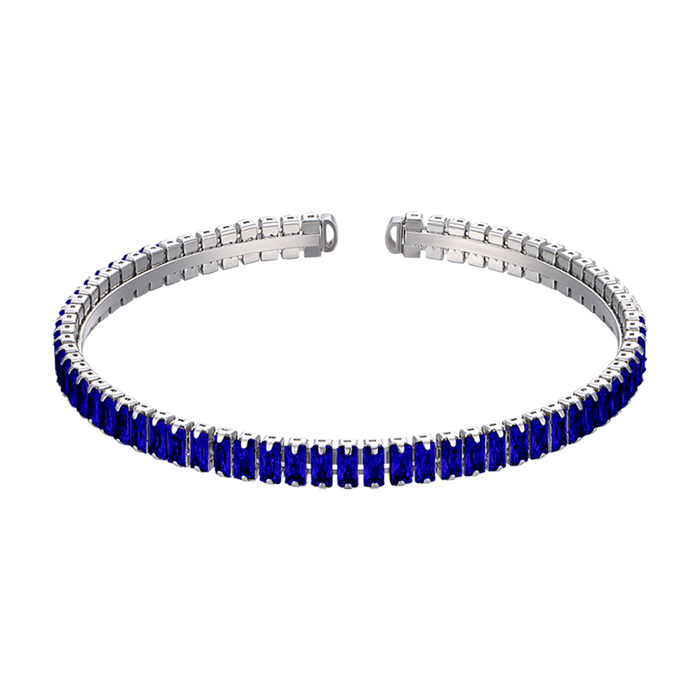 BRACCIALE DONNA IN ACCIAIO CON CRISTALLI BLU