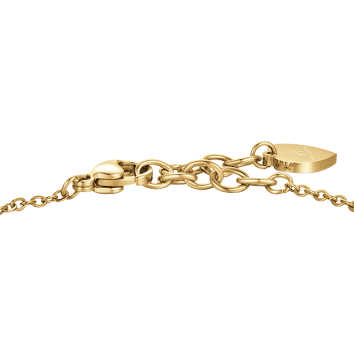 BRACCIALE DONNA IN ACCIAIO IP GOLD CON SCRITTA LOVE CON CRISTALLI BIANCHI