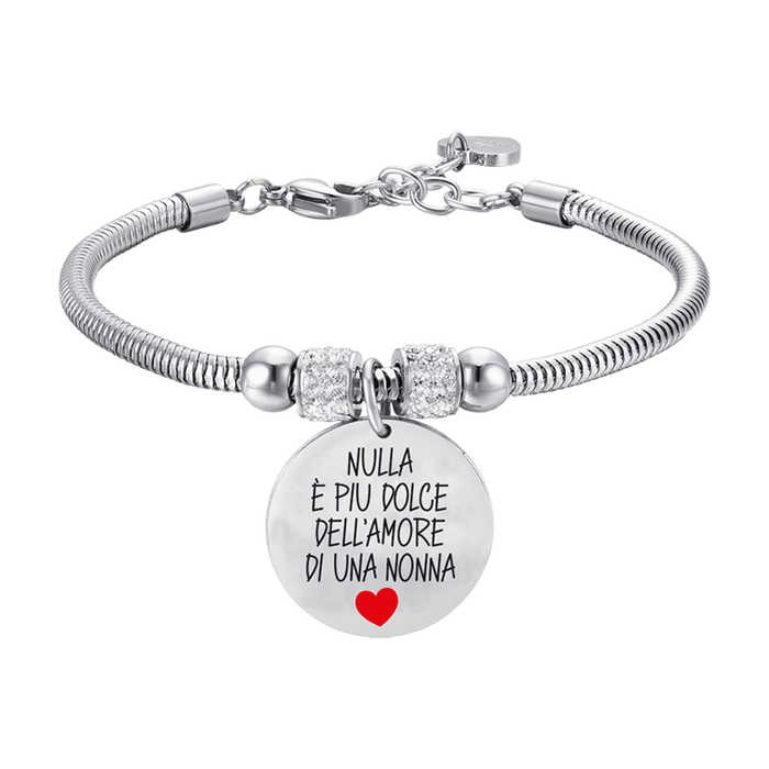 BRACCIALE DONNA IN ACCIAIO NULLA E' PIÙ DOLCE DELL'AMORE DI UNA NONNA