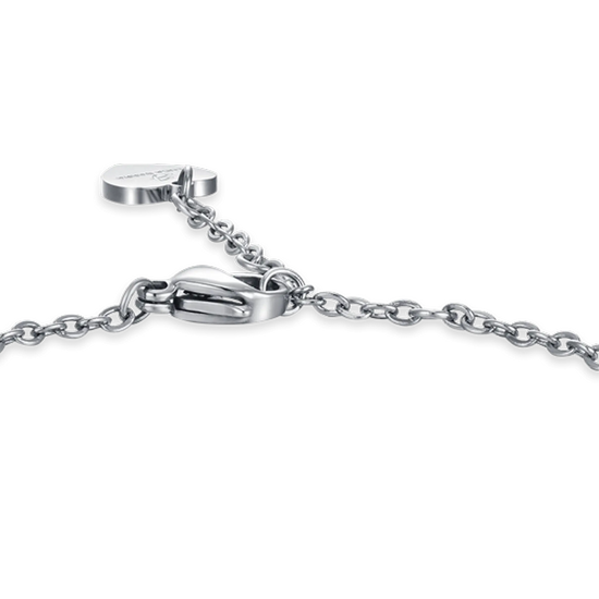 BRACCIALE DONNA IN ACCIAIO CON CUORE E CRISTALLI BIANCHI ED ELEMENTO