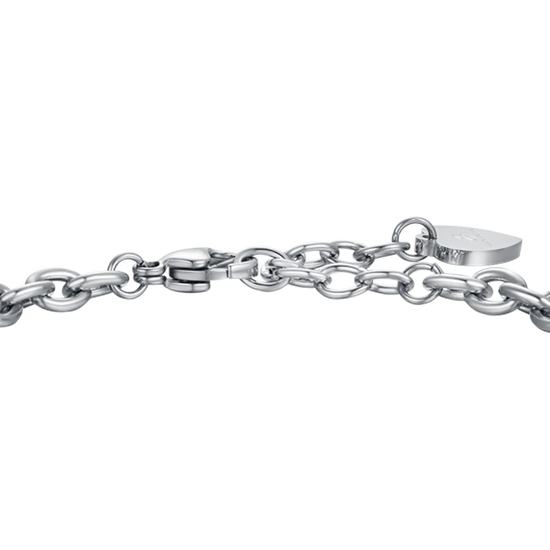 BRACCIALE DONNA IN ACCIAIO CON CUORI E CRISTALLI BIANCHI