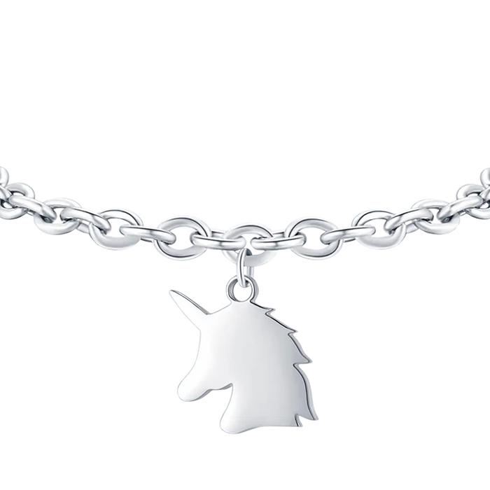 BRACCIALE DONNA IN ACCIAIO CON UNICORNO