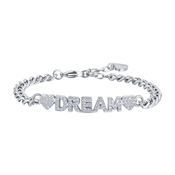 BRACCIALE DONNA IN ACCIAIO DREAM CON CRISTALLI BIANCHI