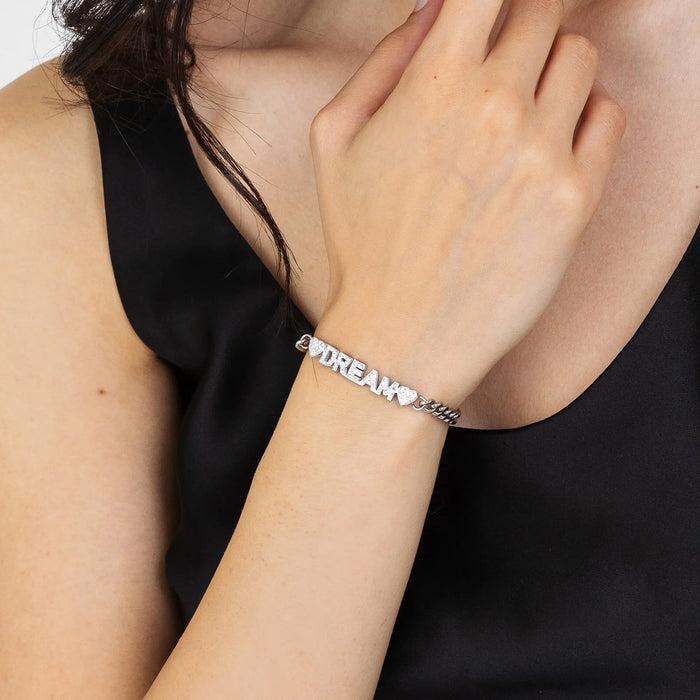 BRACCIALE DONNA IN ACCIAIO DREAM CON CRISTALLI BIANCHI