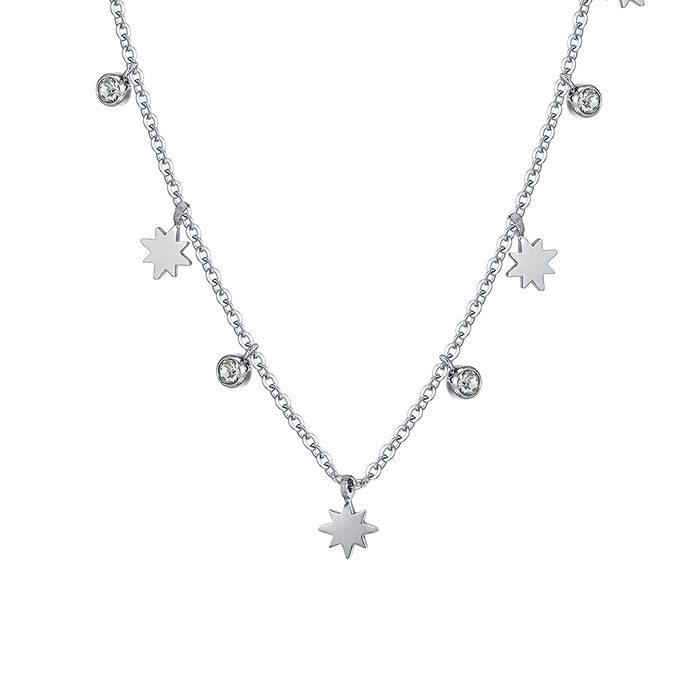 COLLANA DONNA IN ACCIAIO STELLA DI SISSI E CRISTALLI