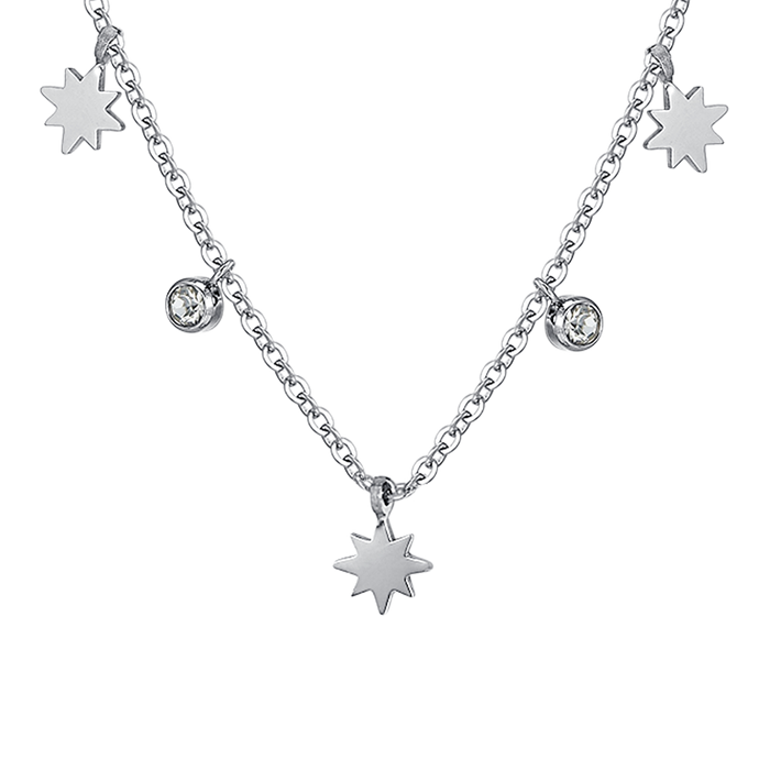 COLLANA DONNA IN ACCIAIO STELLA DI SISSI E CRISTALLI
