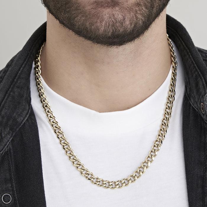 COLLANA UNISEX IN ACCIAIO CON MAGLIA CATENA  9 MM