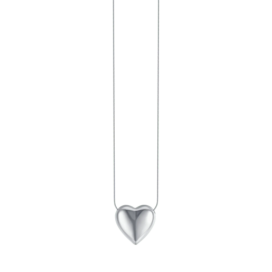 COLLANA DONNA IN ACCIAIO CON CUORE PIENO