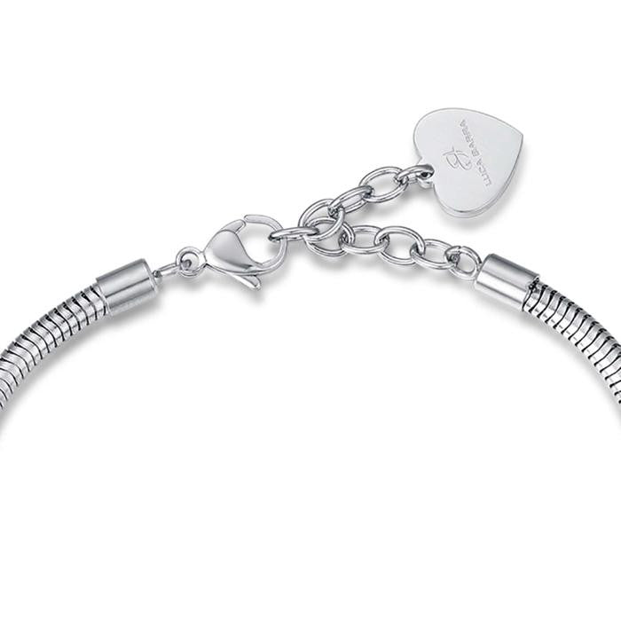 Bracciale In Acciaio Con Stella Con Cristalli Bianchi E Stelle Acciaio