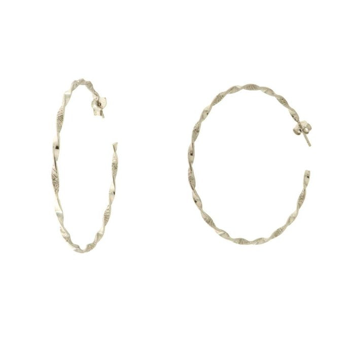 Orecchini in Argento 925  a cerchio arricciato liscio