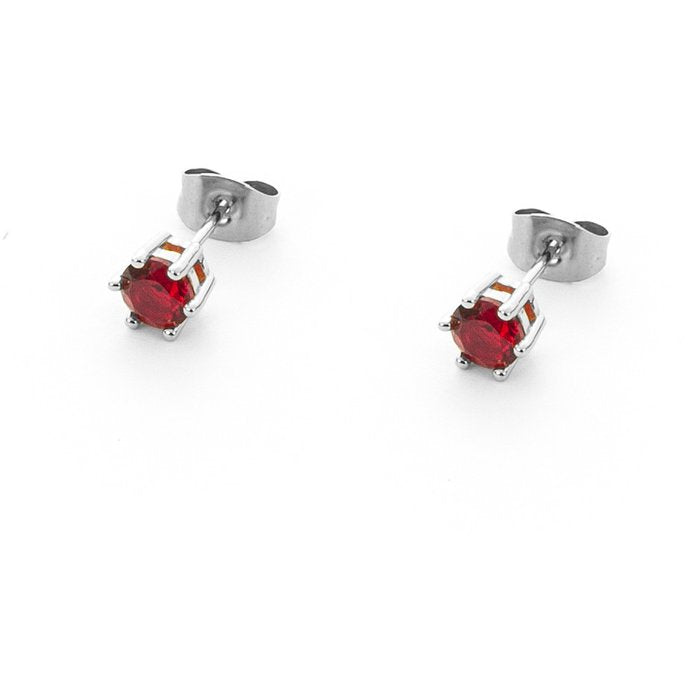 Orecchini laminati zircone rosso
